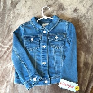 Cat and Jack. Blue denim button up jacket. Girls 5T. never worn